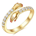 Exquisite Fine Jewelry Rings 925 Sterling Silver Cubic Zirconia Adjustable Hug Rings Valentines Day Gift