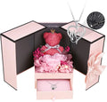 2026 Valentines Eternal Dried Flowers Jewelry Box With Necklace for Mother's Day Valentines Day Gift
