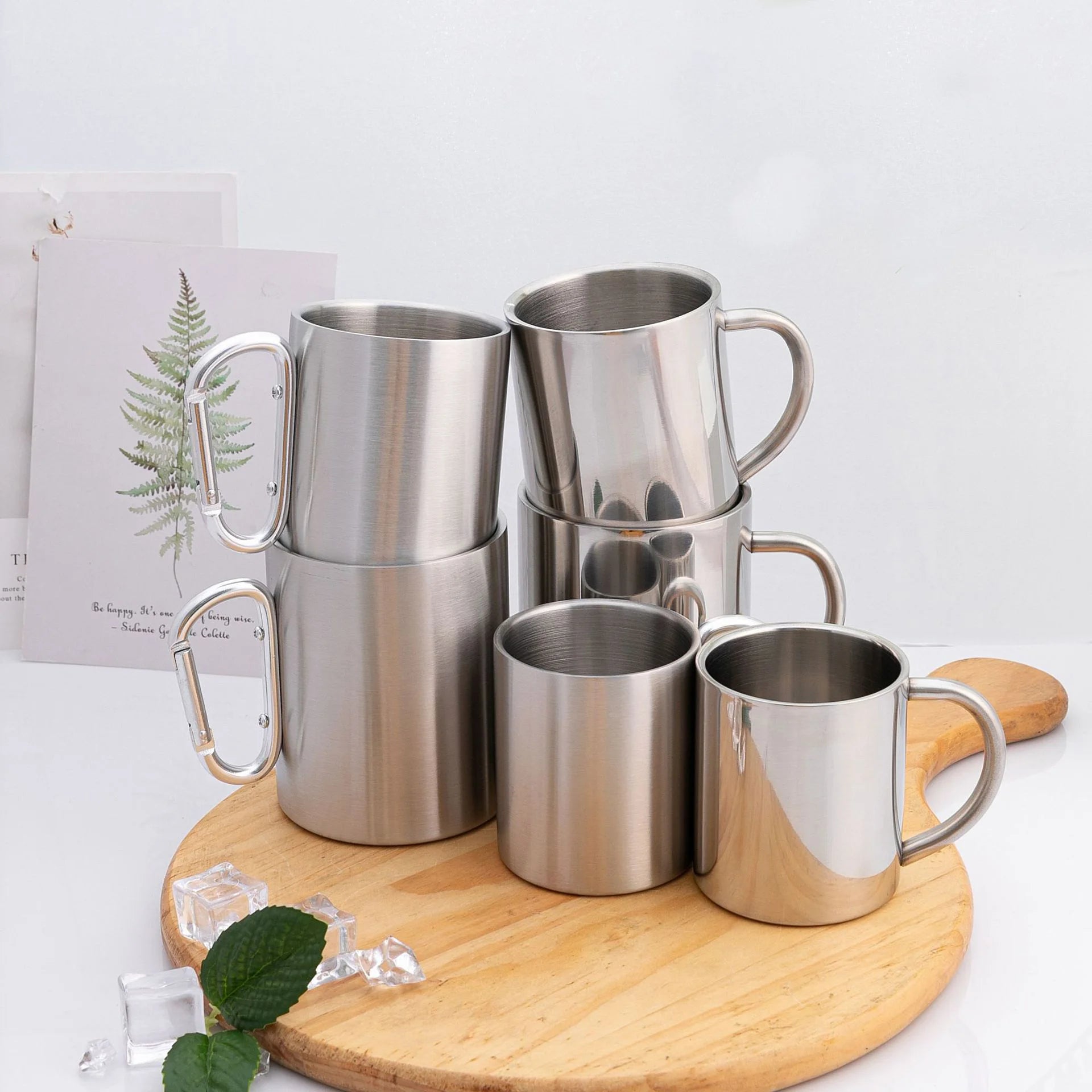 Lihong Reusable Double Wall Coffee Cup Insulated Travel Cup Stainless Steel Vacuum Cup Sets with Custom Logo