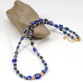 Devil Eye Natural Lapis Lazuli Oval Stone Beaded Necklace for Women Semi-precious Gemstone Healing Crystal Energy Bracelet Gift