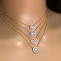 Chic Silver Gold Plated Water Drop Necklace Micro-Inlaid Cubic Zirconia CZ Love Heart Choker Trendy Parties Gifts Christian