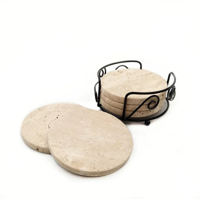 HZX Natural  Stone Kitchen Ramadan Trinket Trays Restaurant Decoration Interior Cups and Saucer Led coaster
