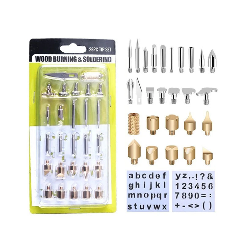 Ironing Iron Pyrography Kit 28 Wood Burning and Welding Tip Kit Tools