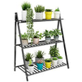 Home Indoor Galvanized Multi-Layer Metal Flower Pot Rack Powder Coated Plant Stand with Art Decor Style for Everyday Garden Use