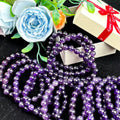 Wholesale Natural Polished Reiki Gemstone Beads Healing Crystal Amethyst Bracelet for Jewelry Gift
