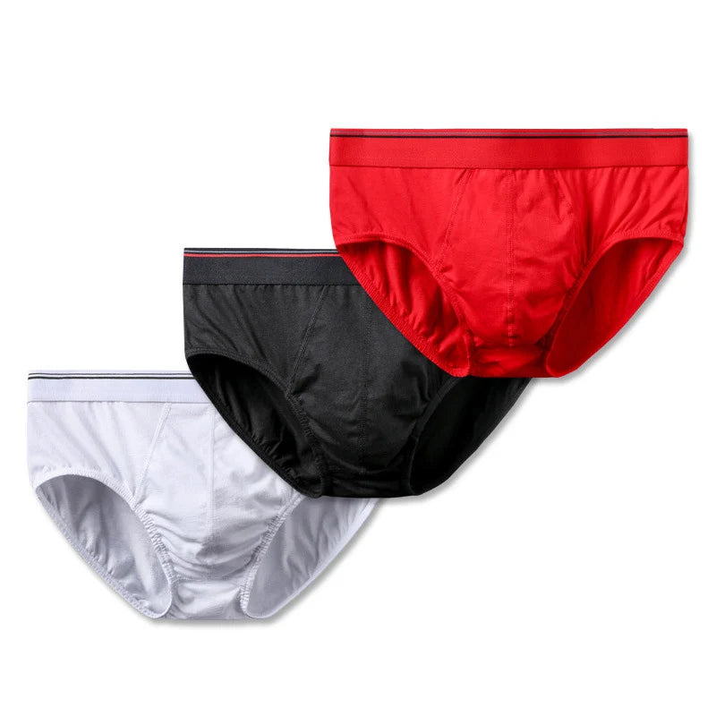 Men's Cotton Boxer Briefs Mid Waist Breathable Solid Color Simple Design in Large Sizes for Men