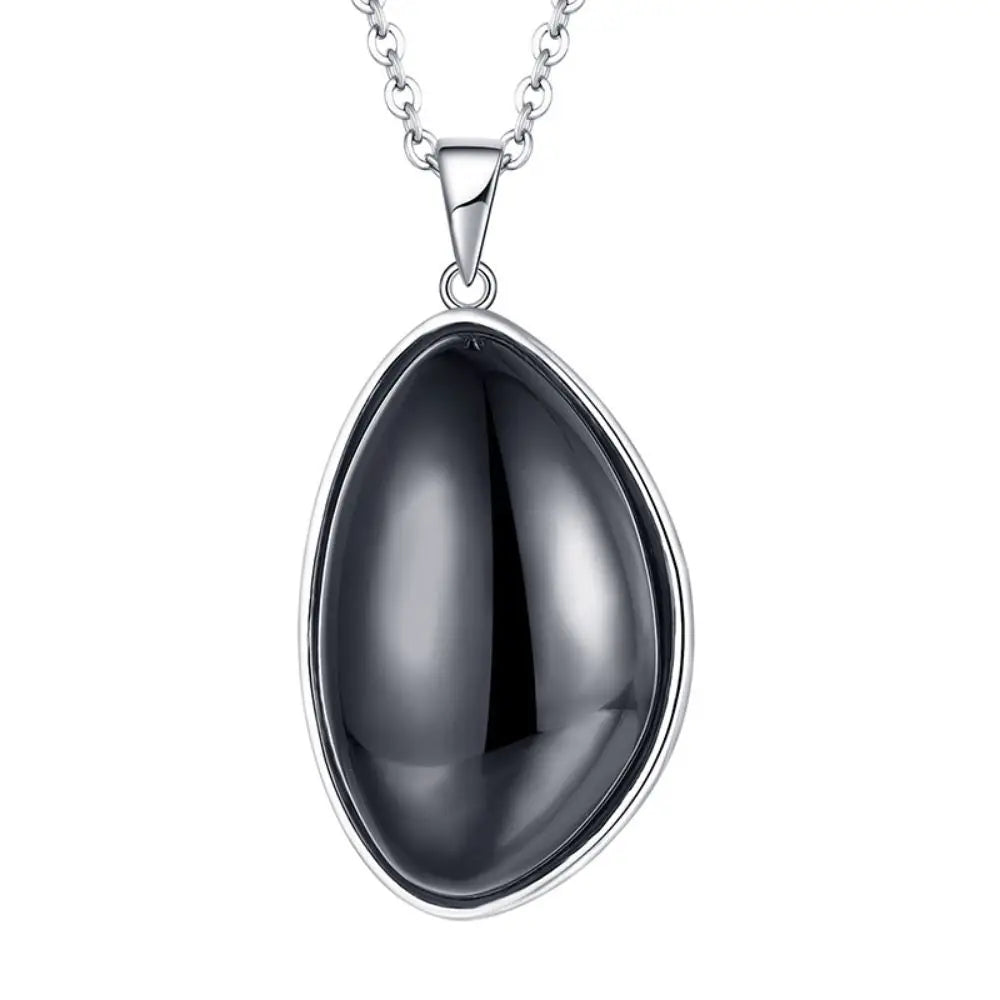 Wholesale 925 Sterling Silver Gemstone Handmade Jewelry for Gifting Natural Black Onyx Quartz Promise Necklace