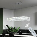 Custom Design 60W  Dimmable 70cm Oval Pendant Light Modern Crystal Chandelier for Dining Room Kitchen Hotel
