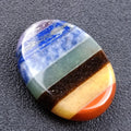 HY wholesale Chakra Style Assembled Oval Mixed Worry Stone Pendants For healing Crafts