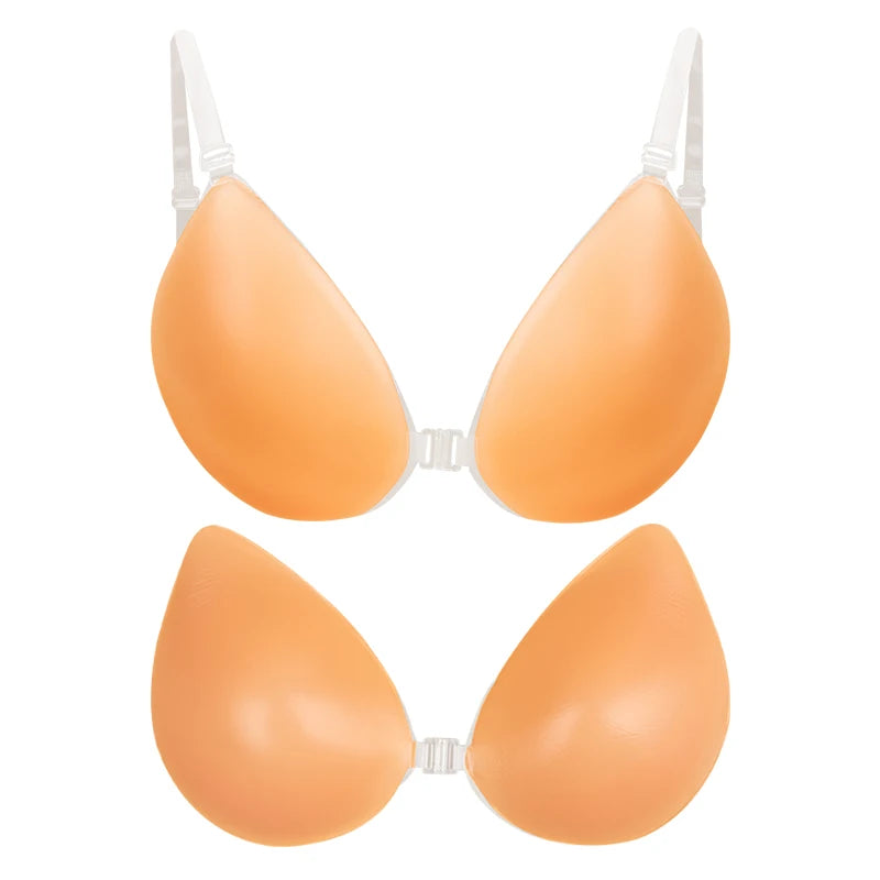 Custom Droplet Shape Thickening Invisible Waterproof Bra Breast Pad Chest Stickers Seamless Nipple Cover 3/4 Cup Liquid Silicone