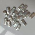 Freshwater Baroque Shape Rectangle Loose Pearl Big Size 9*20 MM in Nature Colors with No or Half  Hole Drilled