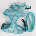 Manufacturer Sublimation Print Custom Logo Fashion Adjustable Luxury Pet Collar Lead and Harness Padded Dog Collar Leash Set
