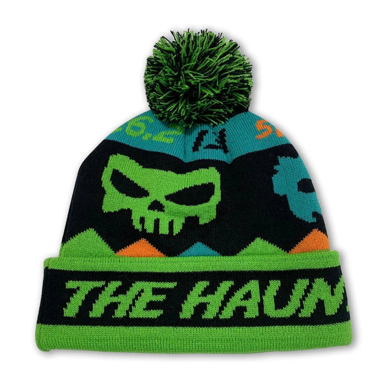 Custom Logo Adult Unisex Winter Acrylic Men Skully Jacquard Knitted Thick Warm Skull Beanie Hats