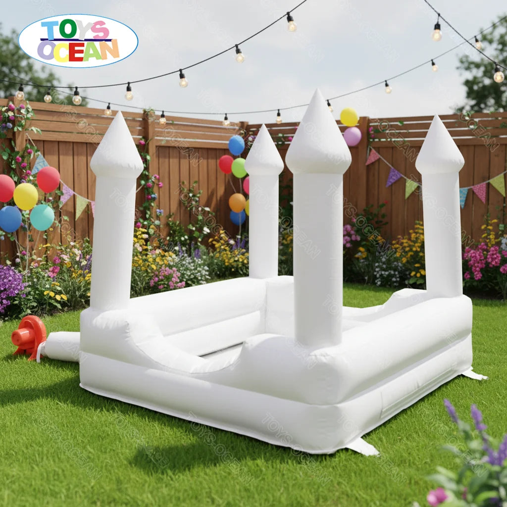 Kids  Inflatable Castle Flick Ball Pit Bounce House Soft Play Ball Pit Inflatable Game Toddler White Bounce House