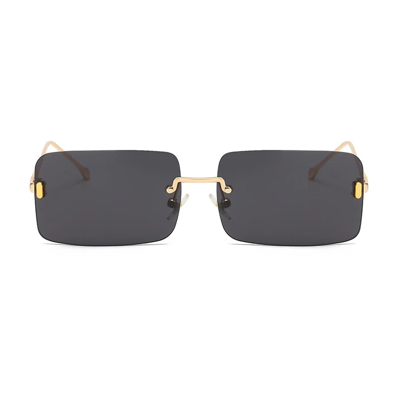 Luxury Rectangle Men Sunglasses Fashion Retro 90s  Rimless Rectangle Sunglasses for  Women