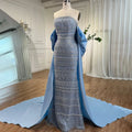 Sage Green Elegant Mermaid Beaded Evening Dresses Serene Hill LA72126 Blue Party Gowns for Women Plus Size