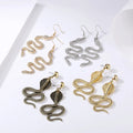 Punk Vintage Animal Dangle Earrings Creative Coiled Snake Cobra Drop Earrings Dainty Rhinestone Earrings for Women Girls