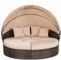 Hot Sale Rattan Sunbed Round Lounger Waterproof Beach Chair  Garden Sets Furniture Outdoor