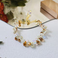 Brownish-Yellow Stone-Themed Crystal Crafts Bracelet Elegant Handmade Accessory