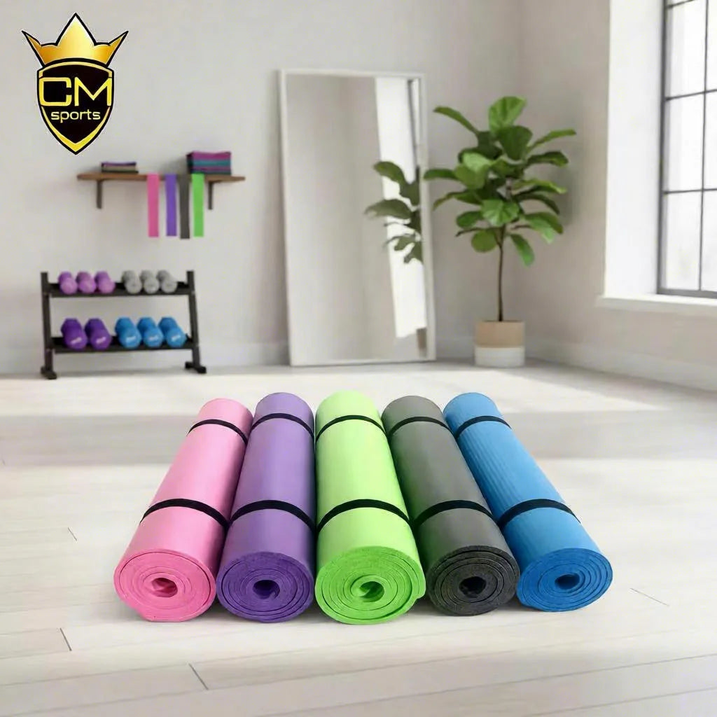 CHENGMO SPORTS Custom Logo Gym Organic Best Exercise Fitness Pilates Eco Friendly Tpe Yoga Mat 8MM NBR Yoga Mat with Bandage