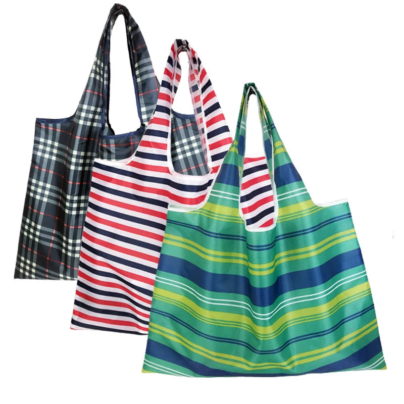 2023 Reusable Nylon Grocery Shopping Bag Waterproof Large Capacity Strong Reusable Grocery Bag Foldable Polyestershopping Bag