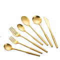 High-end Baroque Style Stainless Steel Gold Flatware Set Wedding Cutlery Silverware with Gift Box