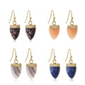Jewelry Accessories Cut Water Drop Tear Pendant Earrings Natural Stone Jade Earrings