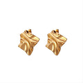 East Door Jewelry Pleated Alien Shape Texture Earrings Stainless Steel Cold Style Earrings