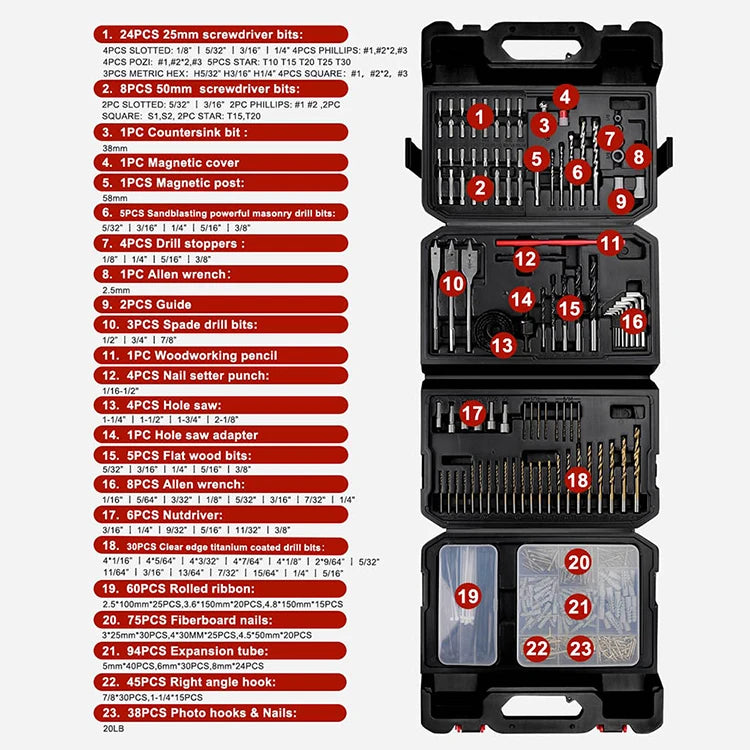 Tool Drill Set 418 Pieces Tools Set Drill Screw Driver Bit Set