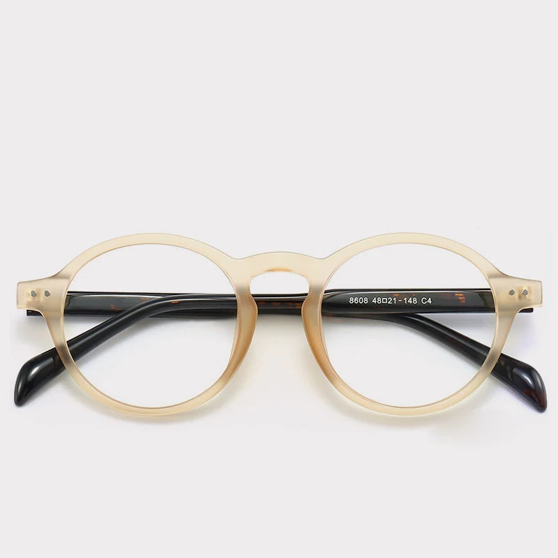 CL8608 Retro Vintage Round Glasses Frame Acetate CP Thick Frame Anti Blue High Quality Prescription Myopia Eyeglasses