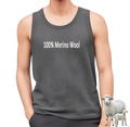 OEM/ODM Men's Clothing 100% Merino Wool Solid Knitted Formal Shirts 18.6 Micrometer Tank Top T Shirts Loose Sport Vest 200gms
