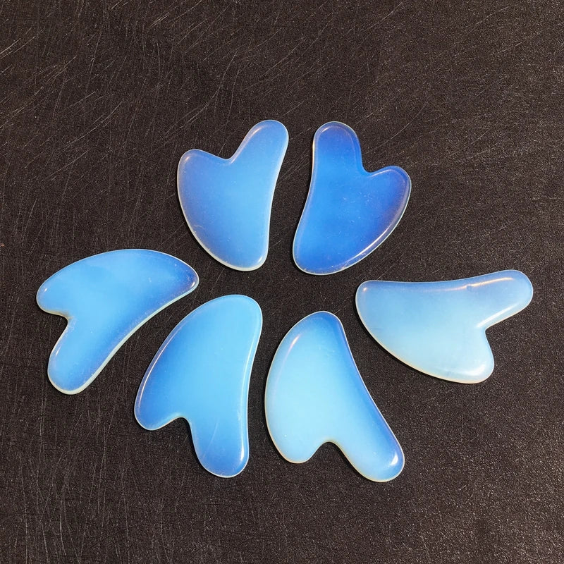 Opalite Facial Gua Sha Scraping Massage Tool Natural Jade Stone Heart Shape Board Scraper Tool