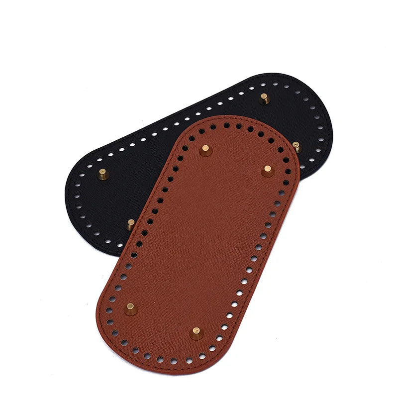 Wholesale New Hot Selling PU Leather Oval Knitting Crochet Bag BottomShaper Pad for DIY Shoulder Bag Crochet Accessories