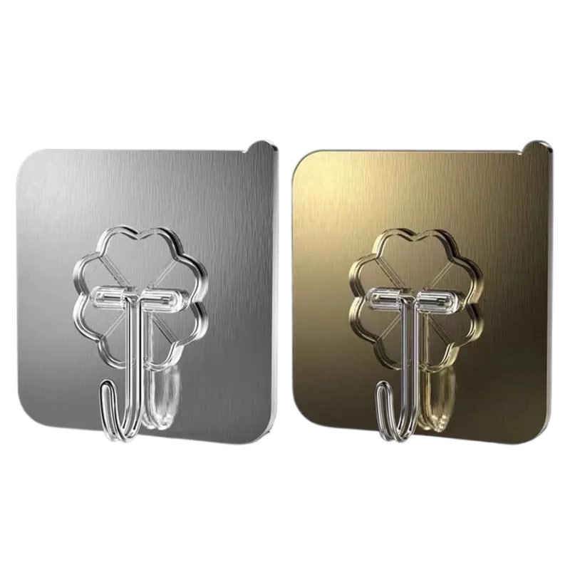 Hot Waterproof Foldable PVC Wall Hanger Transparent Kitchen Bathroom Hooks for Hanging Wall with Sticky Hooks Clothing Storage