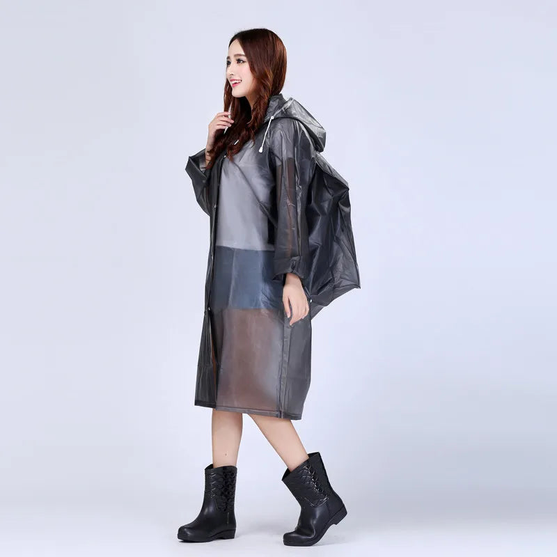 Customizable Logo Adults Raincoat Long Thickened EVA Printed Pattern Waterproof for All Seasons with Travel Bag for Climbing
