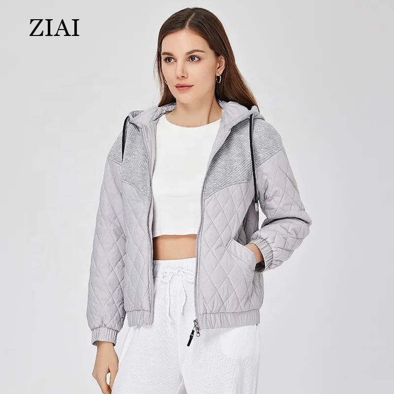 Wholesale Short Coat Splicing Hooded Fashion Windproof Windbreaker Jacket