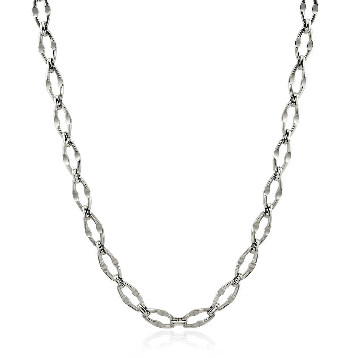 Fashion Sliver 40.5cm/47cm Long Trendy Chain Necklaces and 20.5cm Bracelet Set Can Custom Size Laser for for Women Man Jewelry