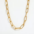 Fenny 18K PVD Plated Simple Versatile Paper Link Clip Chain Necklace Tarnish Free&No Fade Stainless Steel Jewelry Wholesale