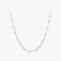 Simple Stackable Platinum Plated Jewelry for Women Girls Accessories 925 Sterling Silver Tinfoil Texture Trendy Necklace