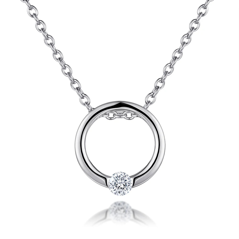 Necklaces Trendy Fashion Colorful Stone Women Jewelry Heart Pendant 925 Silver Necklace