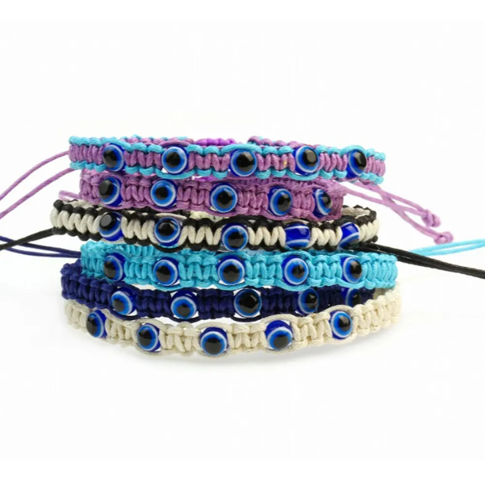 Adjustable Lucky Turkish Jewelry Blue Eye Bracelet String Cord Rope Hand Braided Supplier