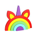 Wooden Enlightenment Educational Rainbow Building Blocks Creative Jigsaw Puzzle Build Early Education Toy for Children