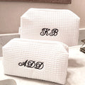 Personalized Monogram Embroidered PU Travel Cosmetic Bag Large Capacity Water-Resistant Durable Makeup Bag for Toiletry