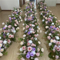 Purple and Pink Wedding Centerpieces Flower Garland Arch Backdrop Decoration Runner Flowers for Table