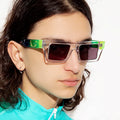 Hot Vintage Retro Multicolor Frame Sun Glasses Men Classic Contrast Color Shades Trending Square Colorful Sunglasses Men Women