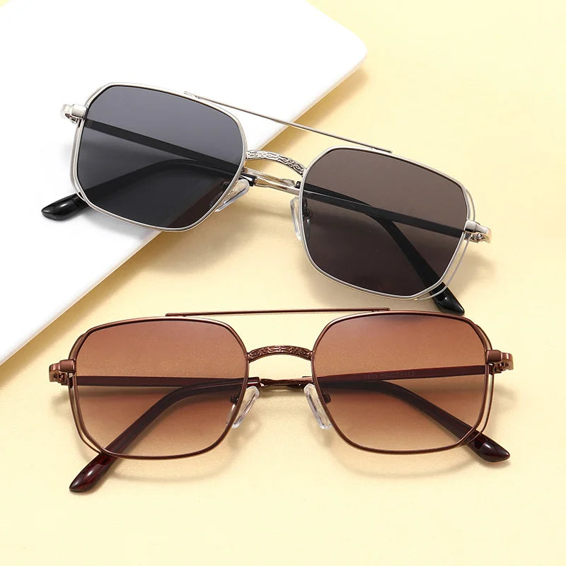 Superhot Eyewear 13861 Retro Vintage Steampunk Sun Glasses Square Metal Sunglasses