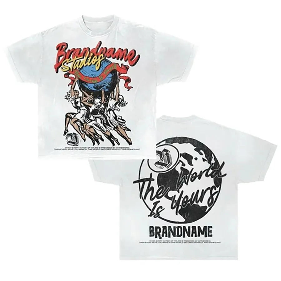 Custom Heavyweight 270gsm Over Sized Cotton Boxy Fit Drop Shoulder Breathable Anti-Pilling Short Sleeve T-Shirt Men