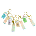 BSBH Promotional 2023 Tiny Bubble Tea Boba Cup Keychains With Liquid Quicksand