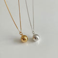 Popular 925 Sterling Silver Curb Chain Polishing Round Ball Pendant Necklace for Women Wholesale