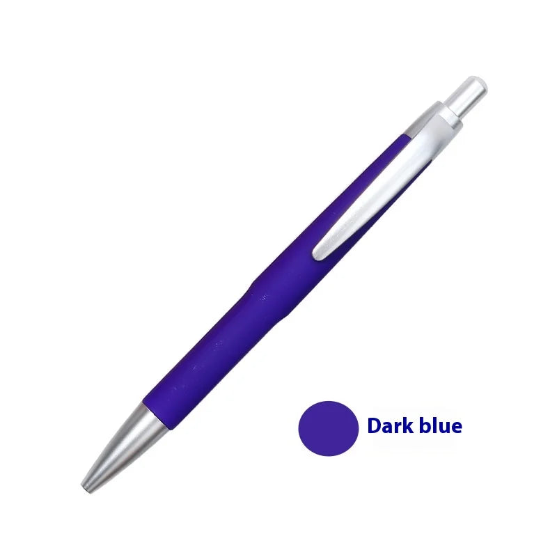 Customizable Logo Printed Sports-Style Press Ballpoint Pen Soft Grip Glued Colorful Sports Metal Body 1.0mm Writing for Hotels